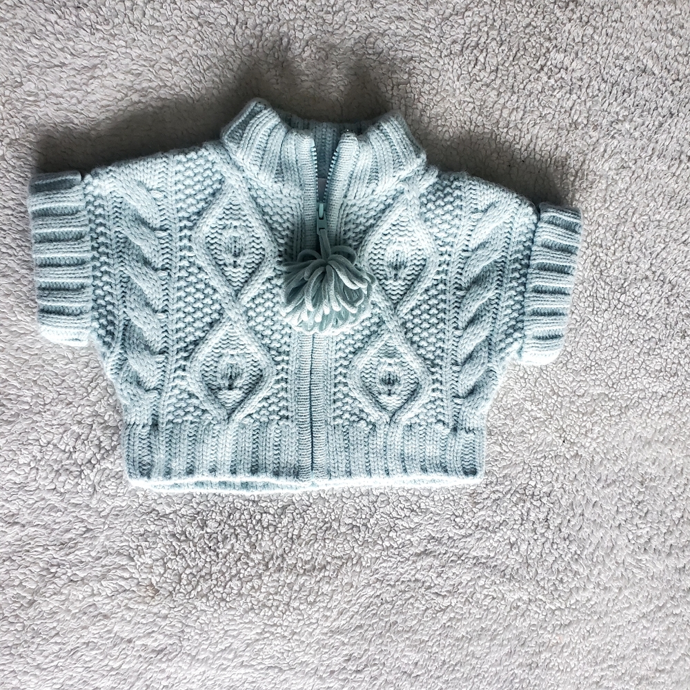 Janie and Jack Snowflake Kisses Cropped Cardigan Winter Mint Sweater 3-6‎ Months
